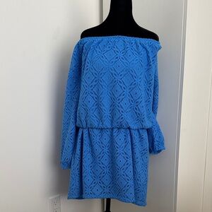 Stunning Lily Pulitzer Blue Off-Shoulder Romper    Beyond gorgeous